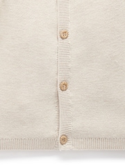 Purebaby Natural 100% Cotton Textured Knit Cardigan - Image 4 of 5