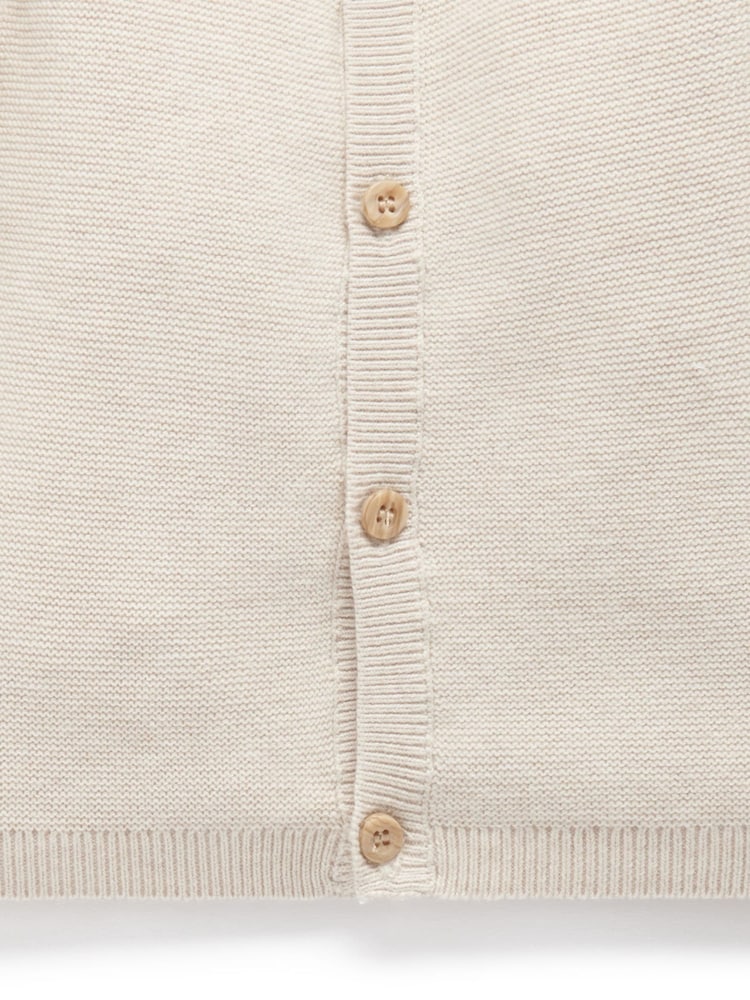 Purebaby Natural 100% Cotton Textured Knit Cardigan - Image 4 of 5