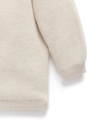 Purebaby Natural 100% Cotton Textured Knit Cardigan - Image 5 of 5