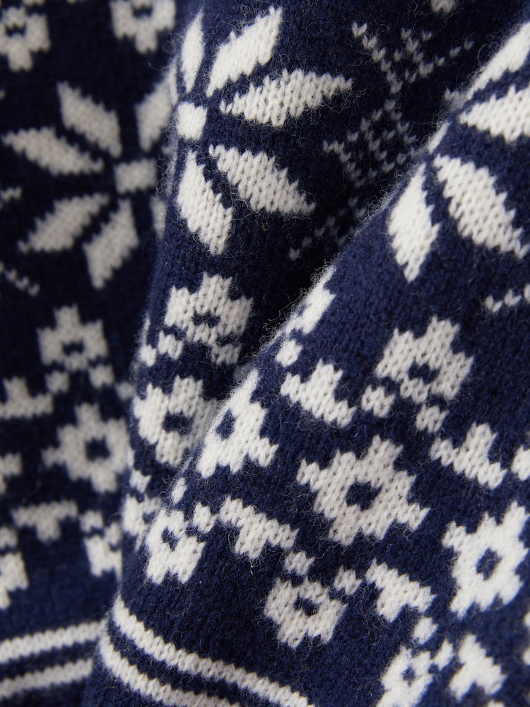 Reiss Bright Navy Blue/White Arkensaw 9-13 yrs Merino Jumper - Image 4 of 4