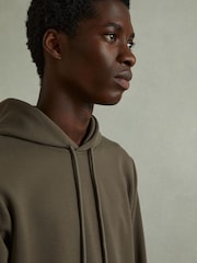 Reiss Sage Green Fabien Interlock Jersey Hoodie - Image 2 of 5