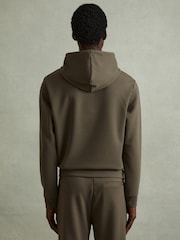 Reiss Sage Green Fabien Interlock Jersey Hoodie - Image 3 of 5