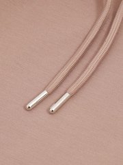 Reiss Pale Blush Pink Fabien Interlock Jersey Drawstring Hoodie - Image 4 of 4