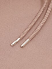 Reiss Pale Blush Pink Fabien Interlock Jersey Drawstring Hoodie - Image 5 of 5