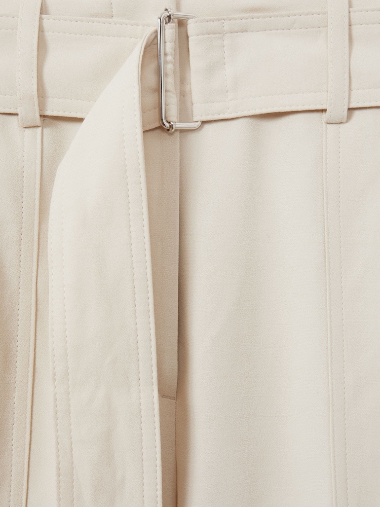 Reiss Ivory Iris Atelier Wide Leg Crepe Trousers with Wool - Image 7 of 7 Reiss Ivory Iris Atelier Wide Leg Crepe Trousers with Wool - Image 7 of 7
