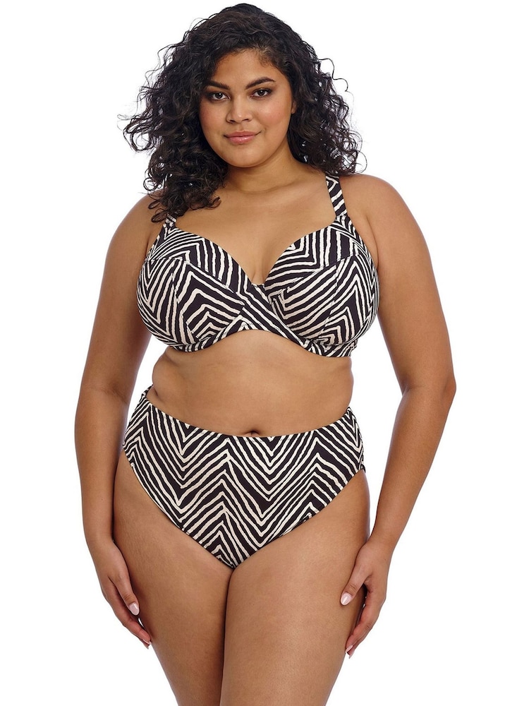 Elomi Black Fiji Falls Underwire Plunge Bikini Top - Image 1 of 5