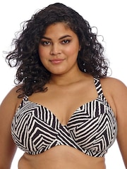 Elomi Black Fiji Falls Underwire Plunge Bikini Top - Image 3 of 5