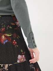 FatFace Callie Grey High Neck Rib Top - Image 5 of 7