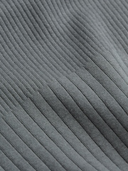 FatFace Callie Grey High Neck Rib Top - Image 7 of 7