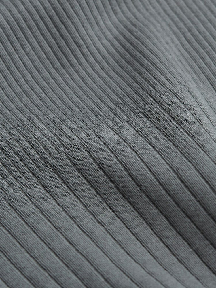 FatFace Callie Grey High Neck Rib Top - Image 7 of 7