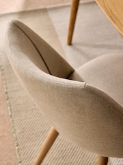 MADE.COM Set of 2 Ecru Marl and Oak Legs Lule Non Arm Dining Chairs - Image 3 of 5