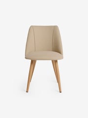MADE.COM Set of 2 Ecru Marl and Oak Legs Lule Non Arm Dining Chairs - Image 4 of 5
