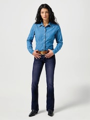Wrangler Blue Black Denim Bootcut Jeans - Image 2 of 5