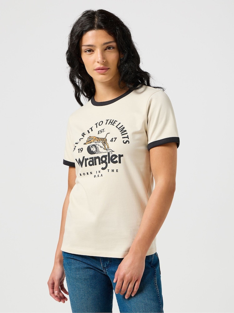 White Ringer 100% Cotton T-Shirt - Image 1 of 6