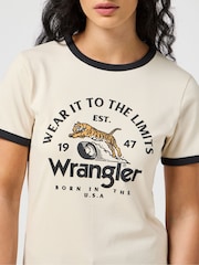 White Ringer 100% Cotton T-Shirt - Image 5 of 6
