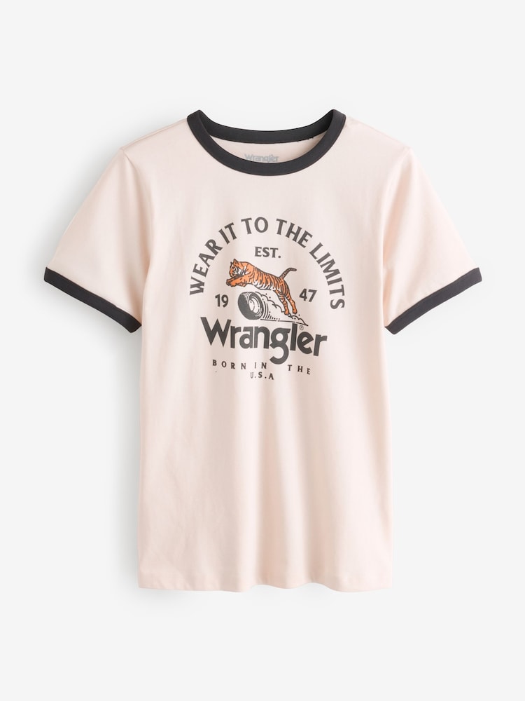 White Ringer 100% Cotton T-Shirt - Image 6 of 6