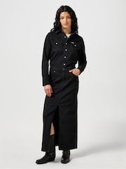 Wrangler Black Denim Maxi Denim Dress - Image 1 of 6