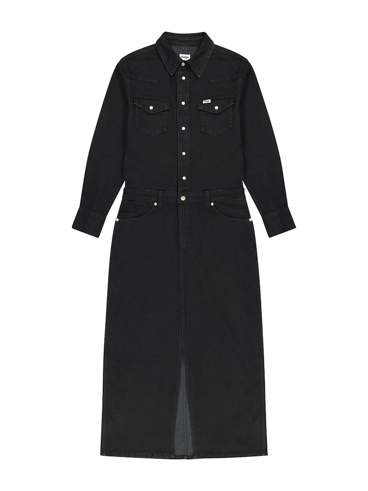 Wrangler Black Denim Maxi Denim Dress - Image 6 of 6