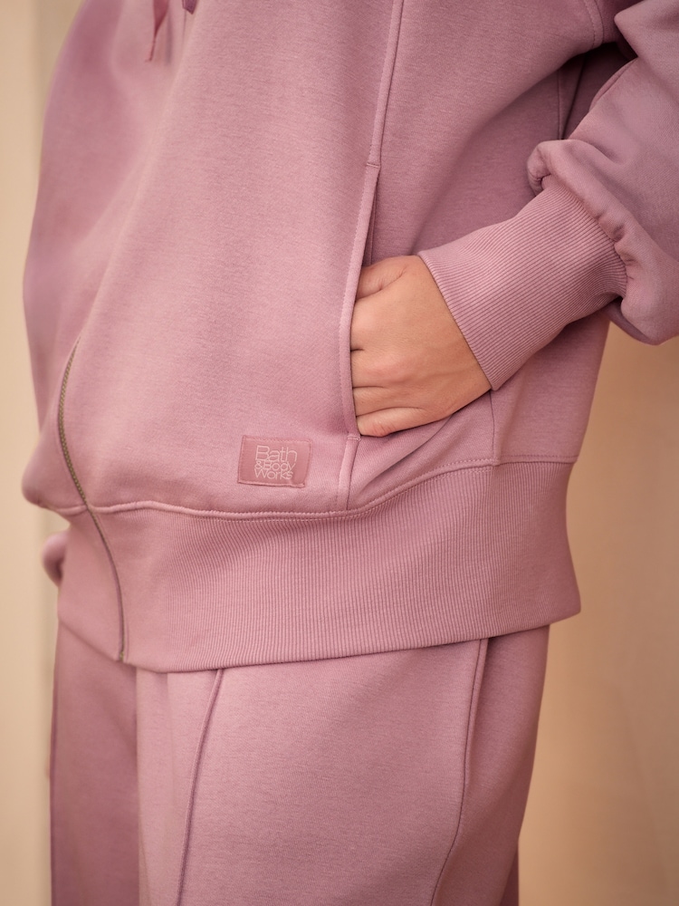 Bath & Body Works Pink Sweat Zip Hoodie - Image 6 of 8