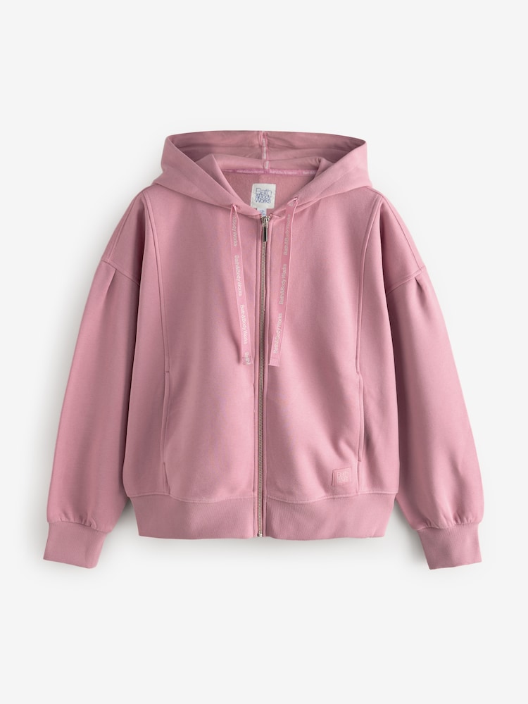 Bath & Body Works Pink Sweat Zip Hoodie - Image 7 of 8