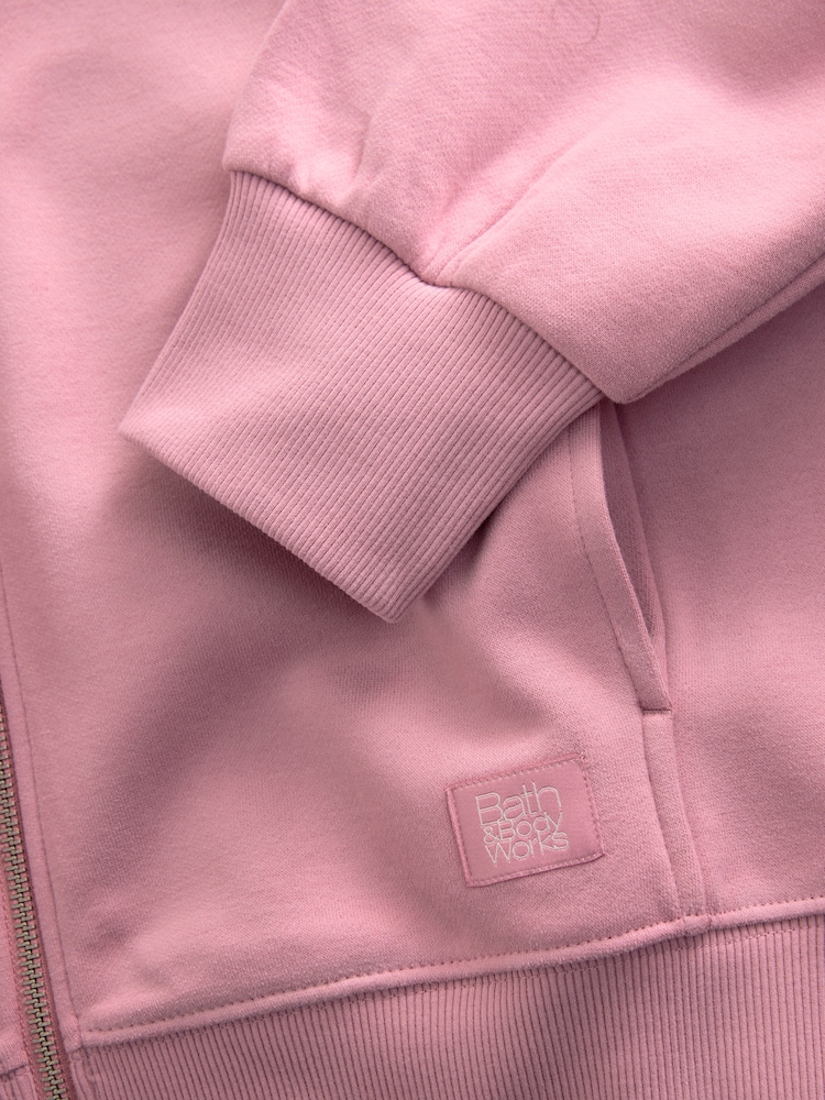 Bath & Body Works Pink Sweat Zip Hoodie - Image 8 of 8
