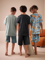 Schwarz/Grau/Orange Graffiti - Kurze Pyjamas im 3er-Pack (3–16Jahre) - Bild 2 von 4