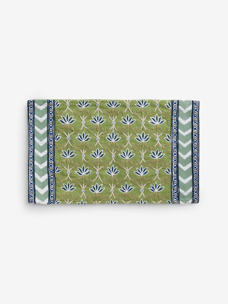 Nina Campbell Lotus Trellis Embroidered Cushion Cover - Изображение 2 из 4