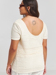 Simply Be Scoop Back Frill Lace T-Shirt - Imagen 2 de 4