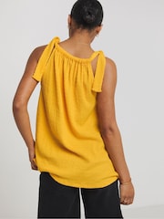 Simply Be Orange Tie Shoulder Textured Top - Image 3 of 4
