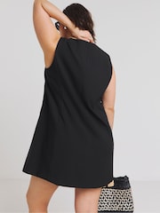 Simply Be Black Black Boxy Tailored Waistcoat Dress - Image 2 of 4