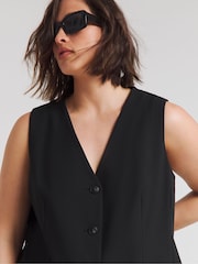 Simply Be Black Black Boxy Tailored Waistcoat Dress - Image 4 of 4