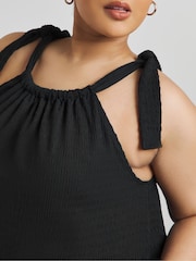 Simply Be Black Tie Shoulder Textured Top - Image 4 of 4