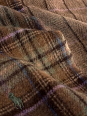 Коричневый - Polo Ralph Lauren Wool Blend Double Brown Scarf - Изображение 3 из 3