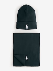 Polo Ralph Lauren Pony Logo Cotton Hat & Scarf Gift Set - Image 1 of 2
