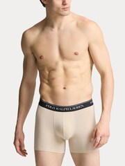Черный/зеленый/бежевый простой - Polo Ralph Lauren Стрейчевый хлопок боксеры 3 упаковка - Изображение 4 из 6