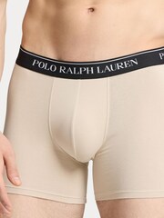 Черный/зеленый/бежевый простой - Polo Ralph Lauren Стрейчевый хлопок боксеры 3 упаковка - Изображение 6 из 6
