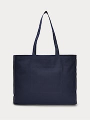 Polo Ralph Lauren Blue Embroidered Logo Canvas 100% Cotton Tote Bag - Image 5 of 7