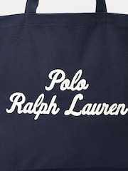 Polo Ralph Lauren Blue Embroidered Logo Canvas 100% Cotton Tote Bag - Image 7 of 7