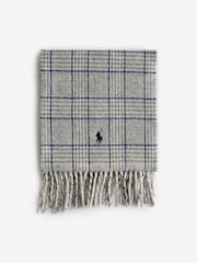 Серый - Polo Ralph Lauren Wool Blend Double Brown Scarf - Изображение 2 из 4