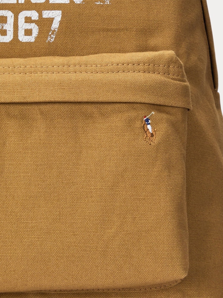 Brązowy - Płócienny plecak Polo Ralph Lauren z nadrukiem logo - Image 6 of 8