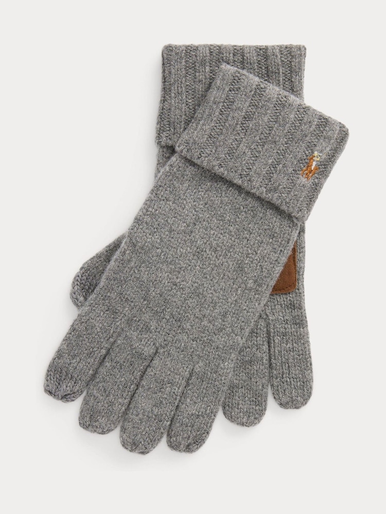 Polo Ralph Lauren Grey Wool Signature Gloves - Изображение 2 из 2