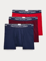 Красный/Военно-морской - Polo Ralph Lauren Stretch Cotton Boxers 3 Pack - Image 1 of 6