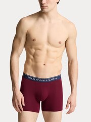 Красный/Военно-морской - Polo Ralph Lauren Stretch Cotton Boxers 3 Pack - Image 2 of 6