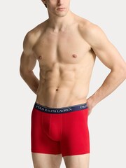 Красный/Военно-морской - Polo Ralph Lauren Stretch Cotton Boxers 3 Pack - Image 3 of 6