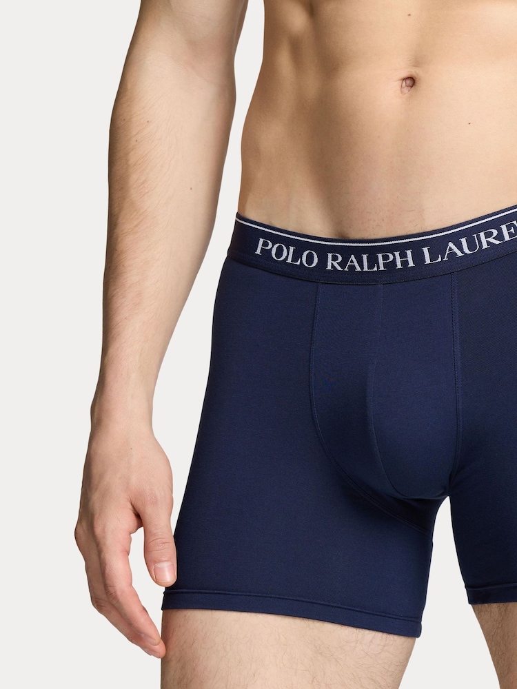 Красный/Военно-морской - Polo Ralph Lauren Stretch Cotton Boxers 3 Pack - Image 6 of 6