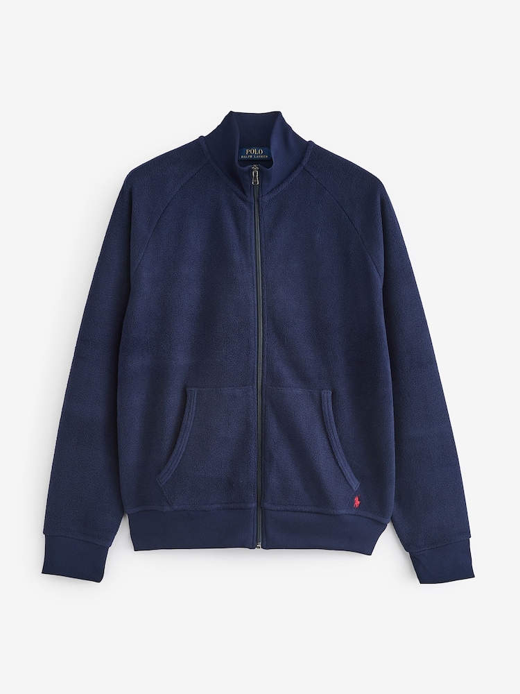 Polo Ralph Lauren Blue Brushed Fleece Zip-Up Sweatshirt - Image 1 of 1
