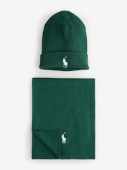 Polo Ralph Lauren Pony Logo Cotton Hat & Scarf Gift Set - Image 1 of 2