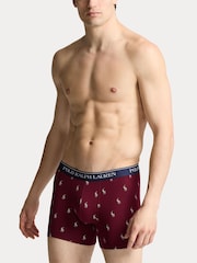 Темно-синий/серый/красный принт с пони - Polo Ralph Lauren Stretch Cotton Boxers 3 Pack - Image 2 of 6