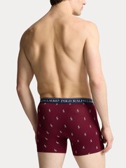 Темно-синий/серый/красный принт с пони - Polo Ralph Lauren Stretch Cotton Boxers 3 Pack - Image 5 of 6