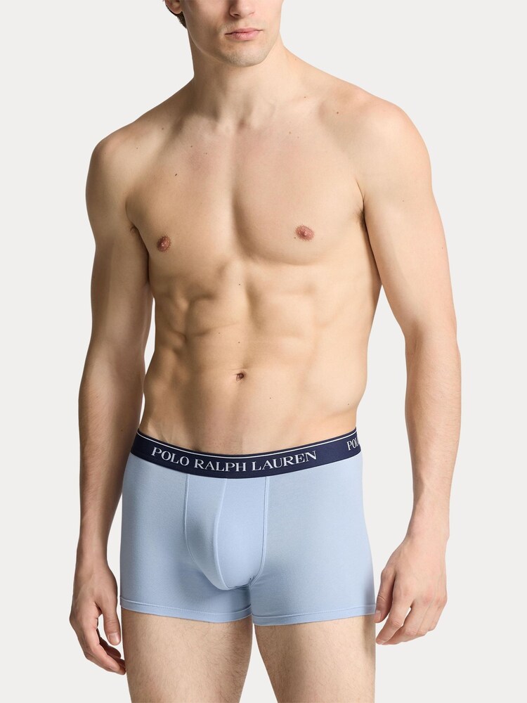 Красный/светло-синий/темно-синий с принтом медведя - Polo Ralph Lauren Stretch Cotton Boxers 3 Pack - Image 2 of 6